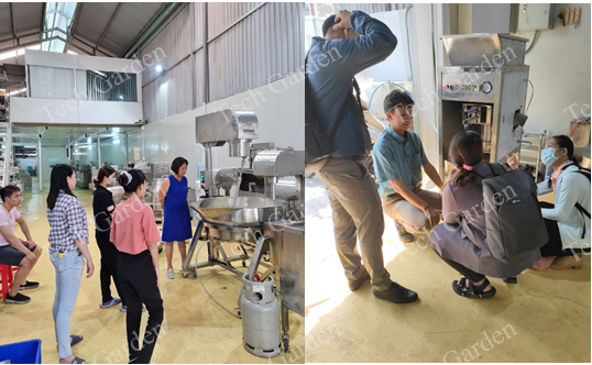 Hình ảnh: Thử máy chảo xào 1000, máy tách vỏ hành, tỏi.